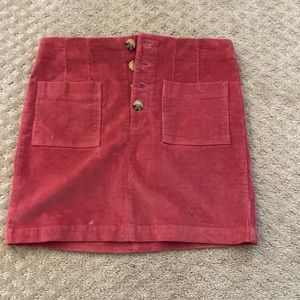 PINK CORDUROY TRENDY SKIRT